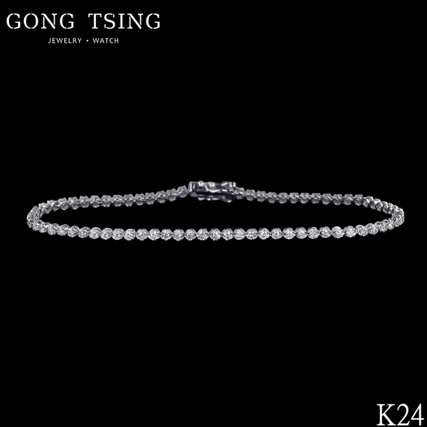 全新鑽石手鍊  18白K金 共1.00克拉 排鑽手環 1克拉