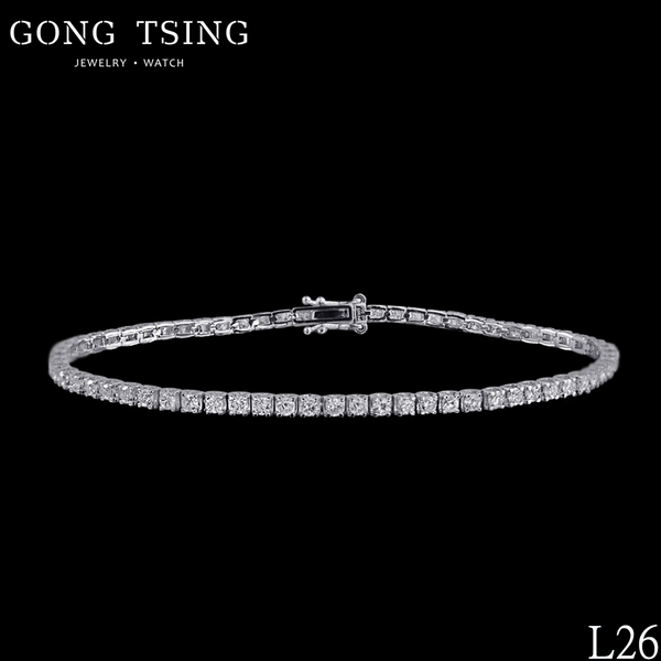 全新鑽石手鍊  PT900 共2.00克拉 排鑽手鍊 網球手鍊 2克拉