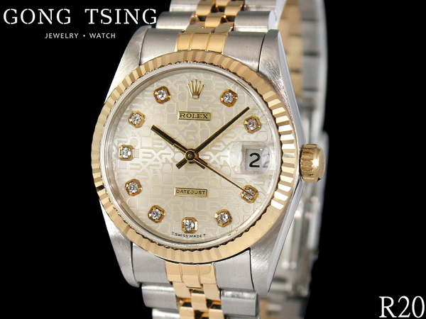 勞力士錶     ROLEX 68273 原廠包台十鑽紀念面盤 中型錶 半金中型錶