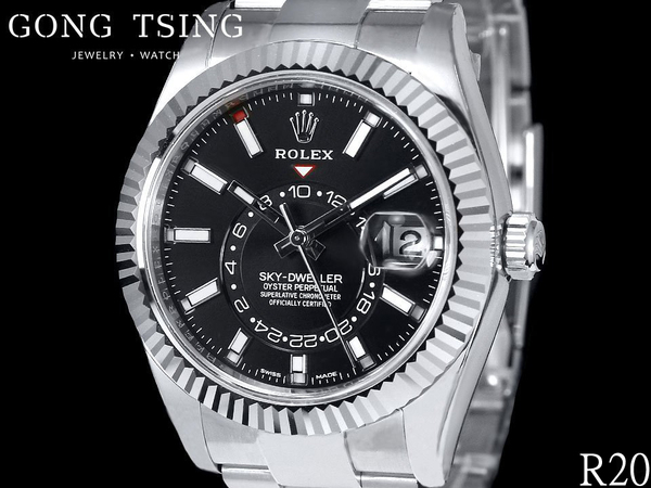 勞力士男錶 ROLEX 326934 最新綠卡 天行者 黑色面盤 年曆 GMT兩地時間 全新未使用品