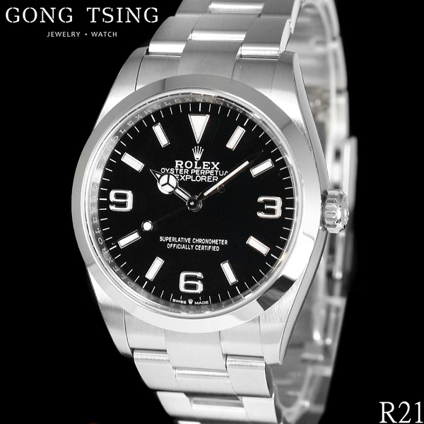勞力士男錶     ROLEX 124270 膠膜齊全 36mm 新款探險家一號 3230機芯 2021年綠色保卡(已下訂)
