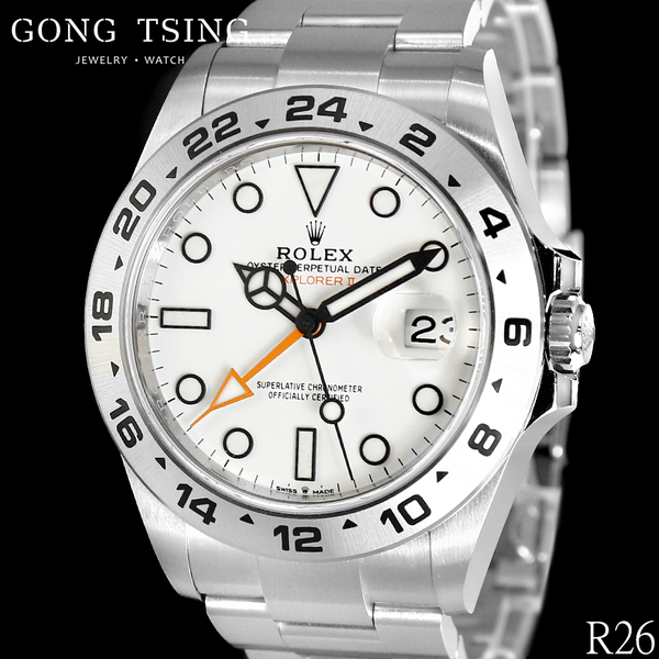 勞力士男錶     ROLEX 226570 探險家2型 GMT 白色面盤 原廠盒子 全新未使用品 2026年綠卡