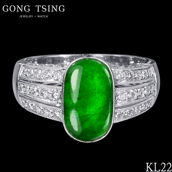 白K金玉石鑽戒