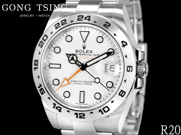 勞力士男錶 ROLEX 216570 探險家2型 亂碼字頭 原廠白色面盤 GMT兩地時間 原廠盒子 國內保卡