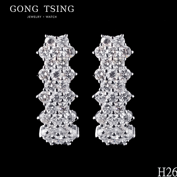 全新鑽石耳飾  白金PT900 共0.82克拉 鉑金耳環 附K金矽膠耳束