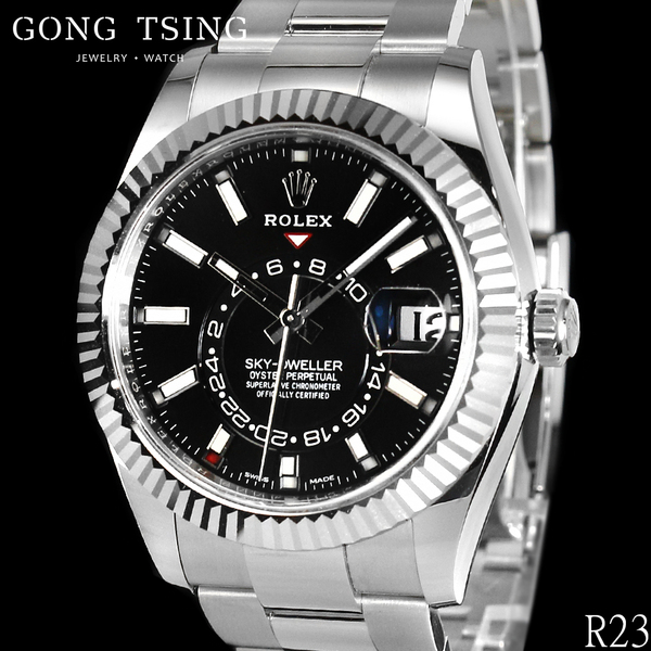 勞力士男錶     ROLEX 未使用新品 326934 天行者 2023年綠卡 黑色面盤 年曆 GMT 全新未使用品