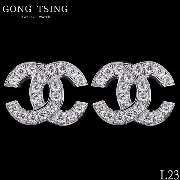 全新訂製鑽耳飾 白K金