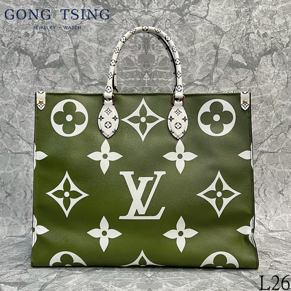 LV托特包  OnTheGo GM 雙色拚色 M44571 大容量包包 可手提+肩背