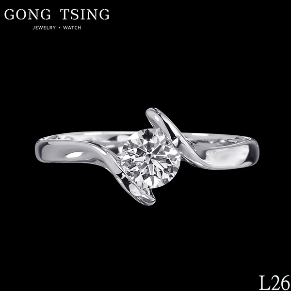 鑽石女戒指  白K金 0.39克拉 八心八箭