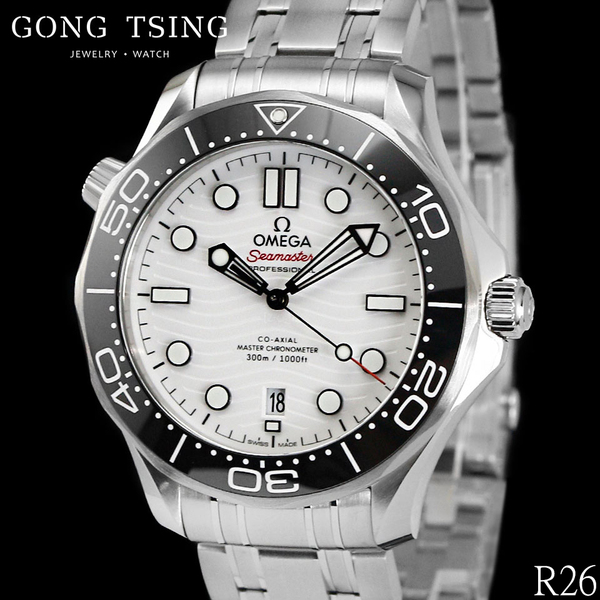 歐米茄男錶     OMEGA 海馬系列 21030422004001 白面黑圈 300米 全新未使用品 2026年最新保卡