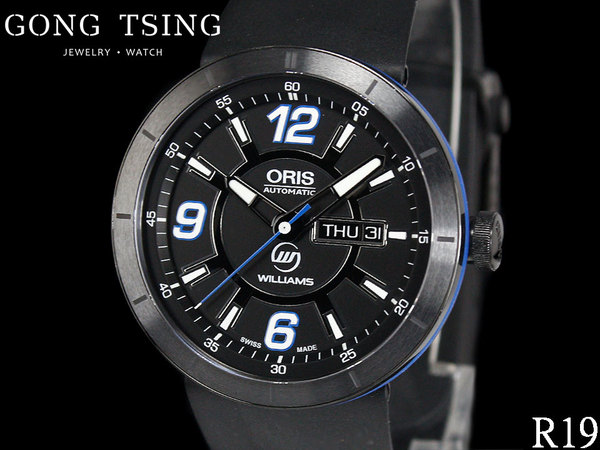 豪利時男錶     (ORIS) 7651-47 TT1賽車錶 PVD材質 原廠陶瓷錶圈 透明表背